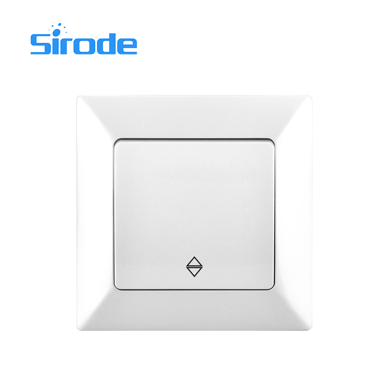 Sirode 9212 Series European Standard Modern White Color 1 Gang 2 Way Electrical Wall Light Switch With Neon