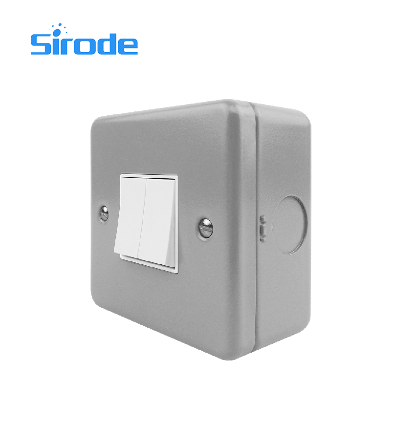 Sirode T6 Series British Standard Approved UK 13A Touch LED Double Power Point Electrical Wall Light Switch And Socket For Home