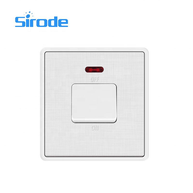 45A Switch Sirode T4 Series British Standard Modern White Color 45A DP Electric Wall Light Switches And Sockets For Home