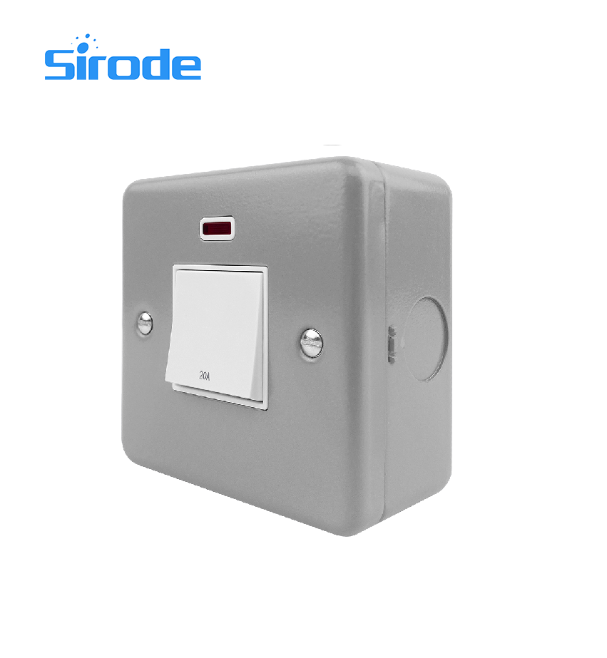 Sirode T6 Series British Standard Approved UK 13A Touch LED Double Power Point Electrical Wall Light Switch And Socket For Home