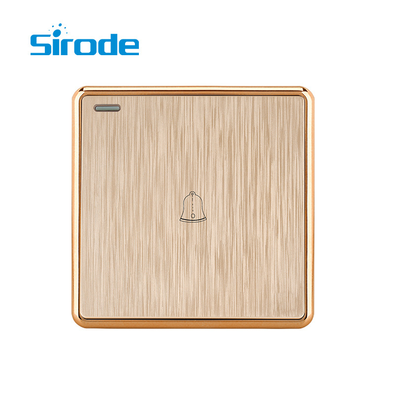 Sirode T3 Series British Standard 250V Luxury Design 3D Brushed Plate 86*86 Size 2 Gang 2 Way Electric Wall Switch For Home