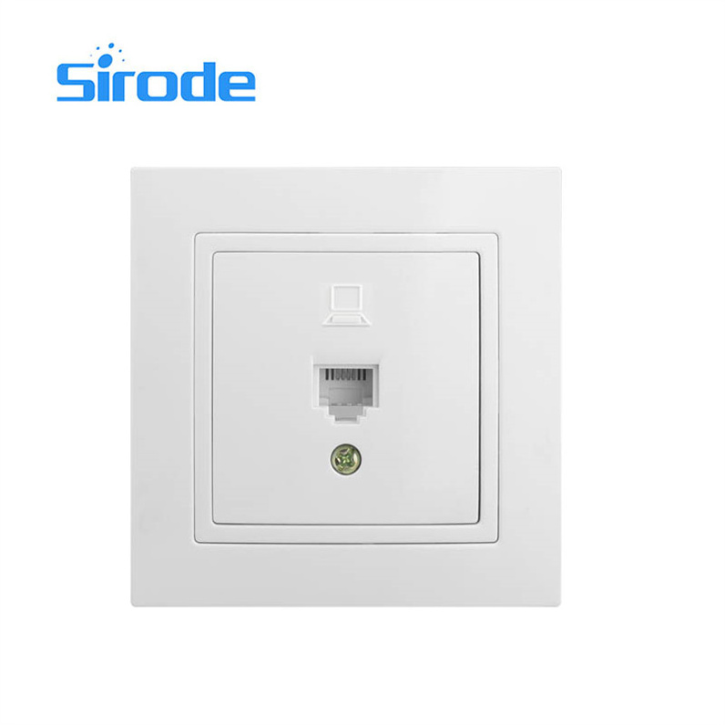 Sirode 9207 Series European Standard Modern White Color 1 Gang 1 Way Electric Wall Light Switches With Neon For Home