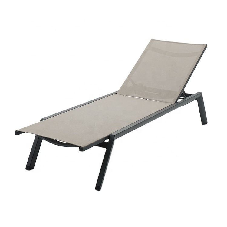 Wholesale garden beach pool furniture sunbathing chair sun lounger aluminum chair outdoor for hotel and resort