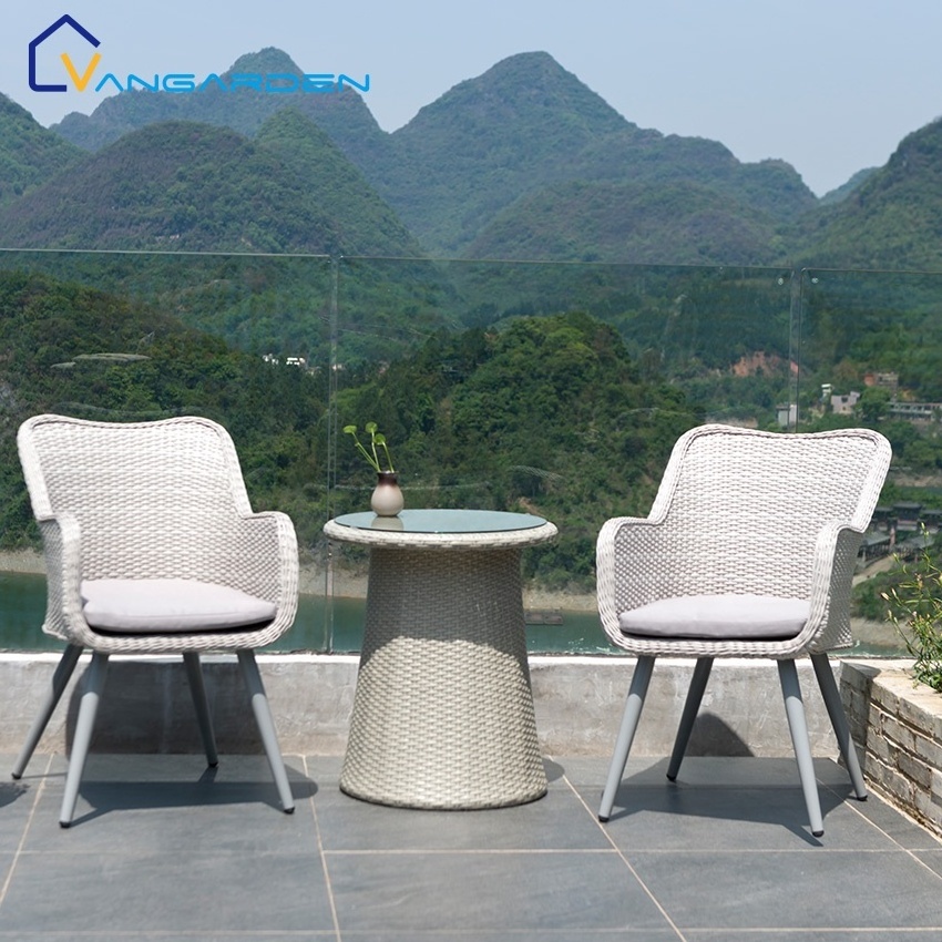 3 Pieces Wholesale Patio Set Grey Manufacturers Out door Poly Wicker Garden Outdoor Rattan Furniture