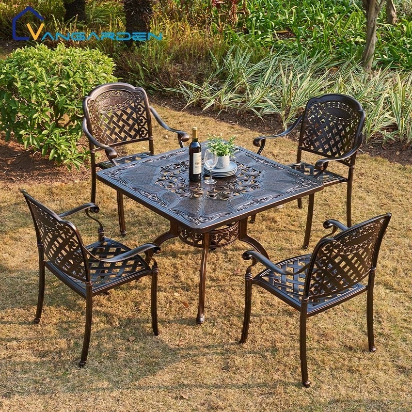 Outdoor Sectional Furniture Set Dining Table Hotel luxurious patio aluminum table and chair dining outdoor furniture garden