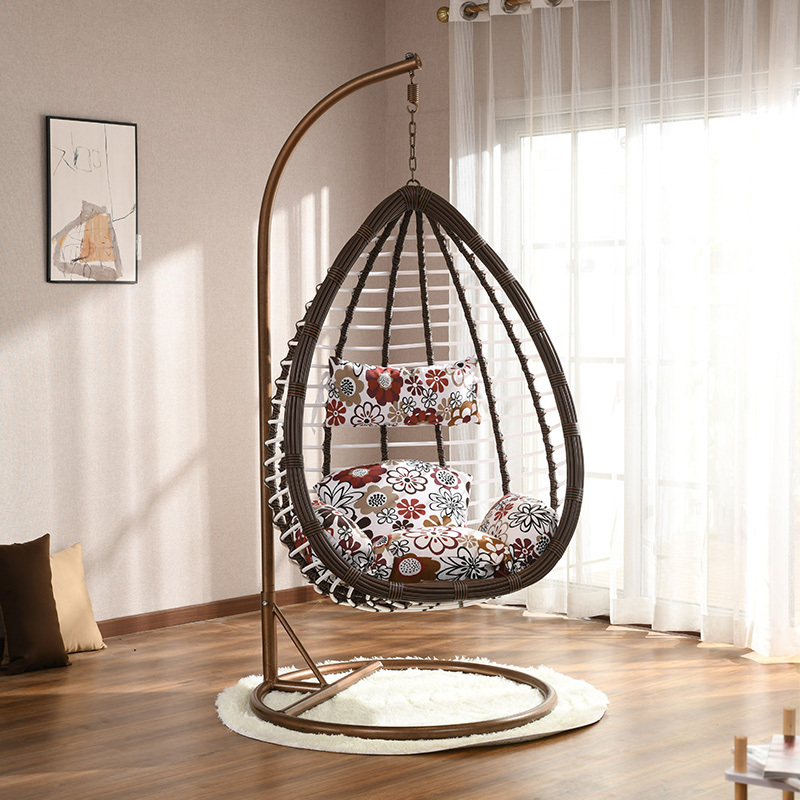 Luxury Cushions Hammock Egg Swing Chair Stand Outdoor Patio Hanging Rattan Garden Swing Chair