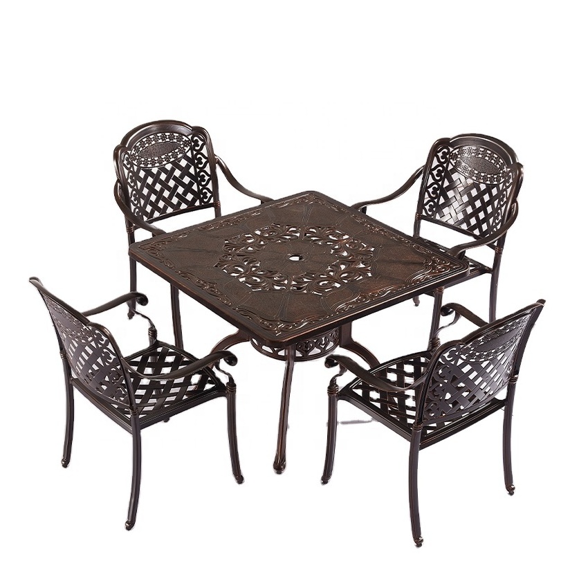 Outdoor Sectional Furniture Set Dining Table Hotel luxurious patio aluminum table and chair dining outdoor furniture garden