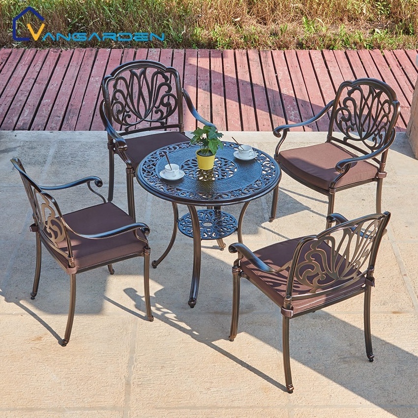 China Diameter 80CM Antique Garden Cast Aluminum Patio Dining Set Furniture Outdoor