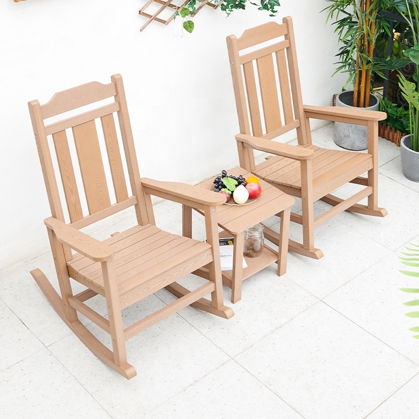 Modern Beach Garden Patio Cheapest Camping Price Plastic Wooden Outdoor Rocking Chair