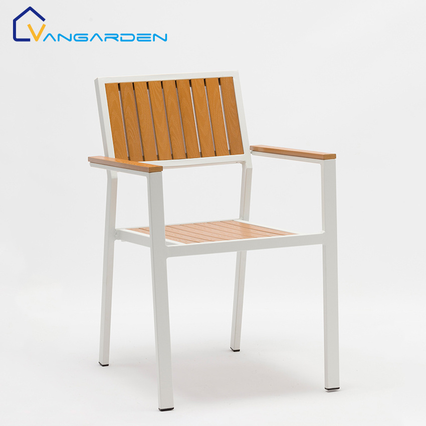 Plastic Wood Balcony Chair Table Outdoor Furniture White