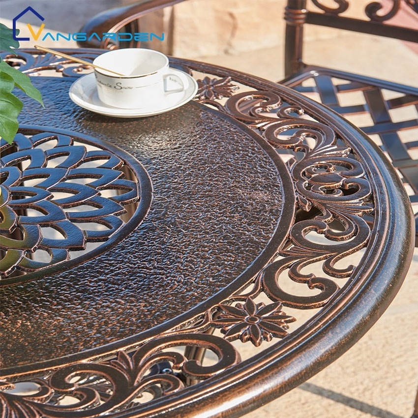 China Diameter 80CM Antique Garden Cast Aluminum Patio Dining Set Furniture Outdoor