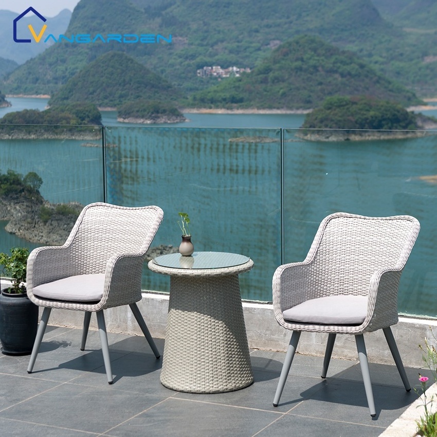 3 Pieces Wholesale Patio Set Grey Manufacturers Out door Poly Wicker Garden Outdoor Rattan Furniture