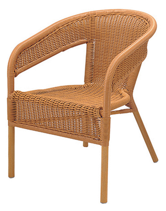 French bistro orange modern flower aluminum bamboo look frame wicker outdoor rattan chair