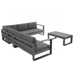 2024 Grey Color Lounge Patio Luxury China Outdoor Cushion Corner Sofa Garden Furniture Set