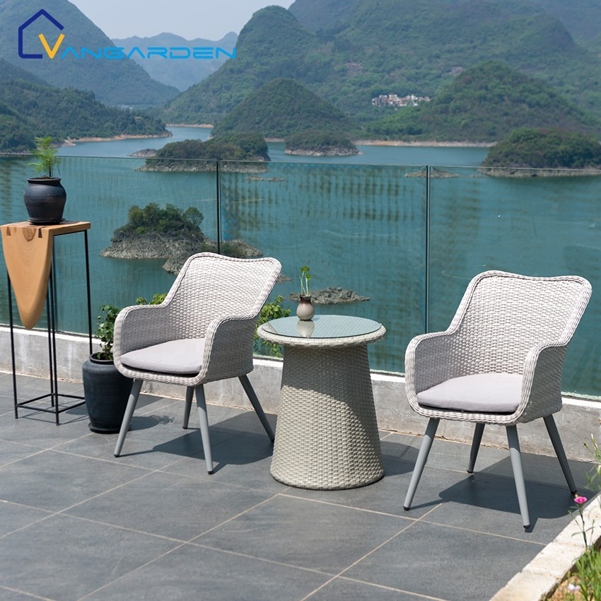 3 Pieces Wholesale Patio Set Grey Manufacturers Out door Poly Wicker Garden Outdoor Rattan Furniture