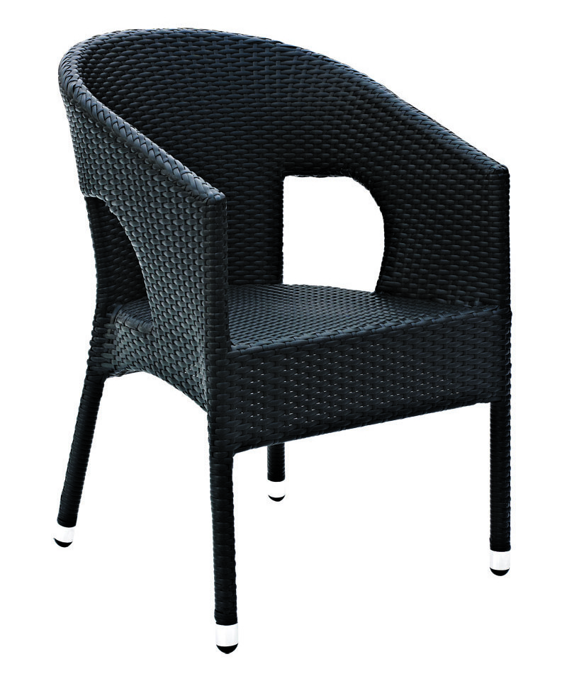 Black French Furniture Bar Rattan Basket Modern All Weather Wicker Back Dining Cane Chair For Sale