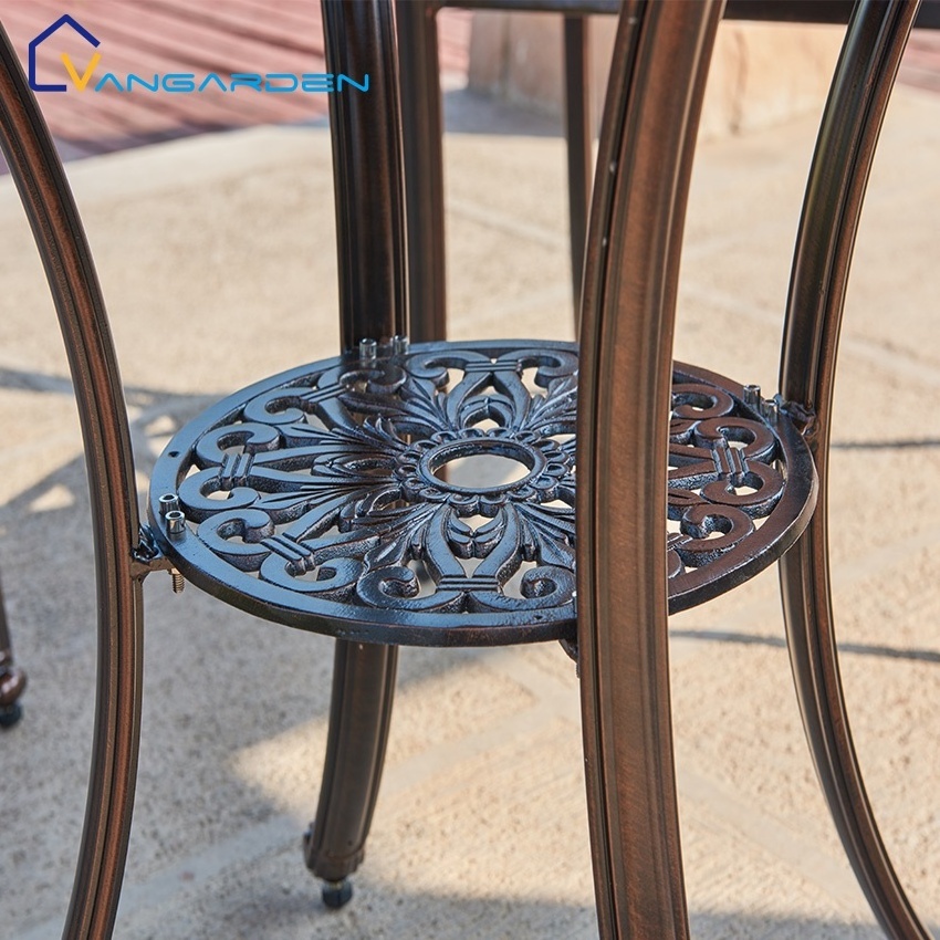 China Diameter 80CM Antique Garden Cast Aluminum Patio Dining Set Furniture Outdoor