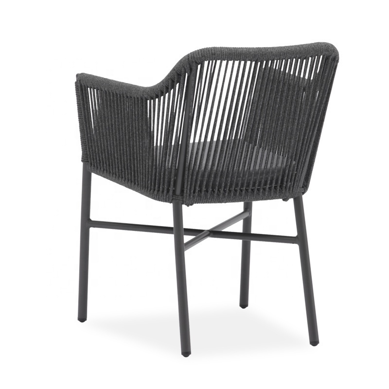 Terrace Outdoor Beach Furniture Lounge Modern Aluminum Black Garden Chairs For Bar