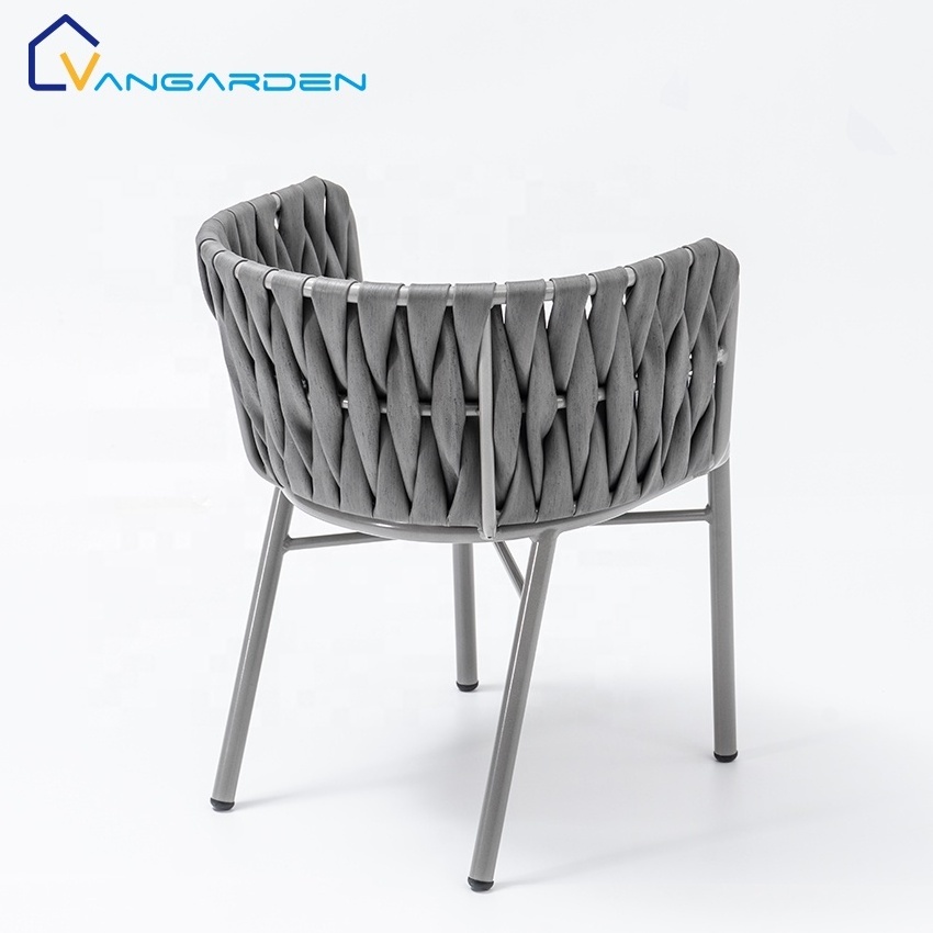 New Design Black Woven Bar Outdoor Garden Weaving Furniture Poly Wicker Rattan Dining Chair