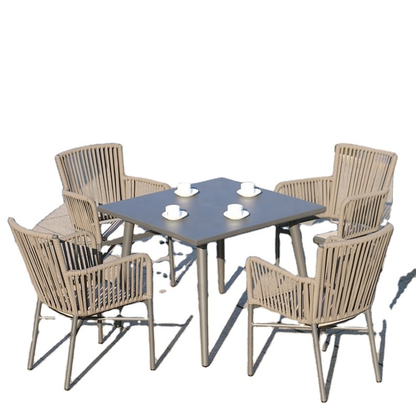 2024 High Quality Gray Waterproof Modern Aluminum Metal Patio Garden Sets Outdoor Furniture