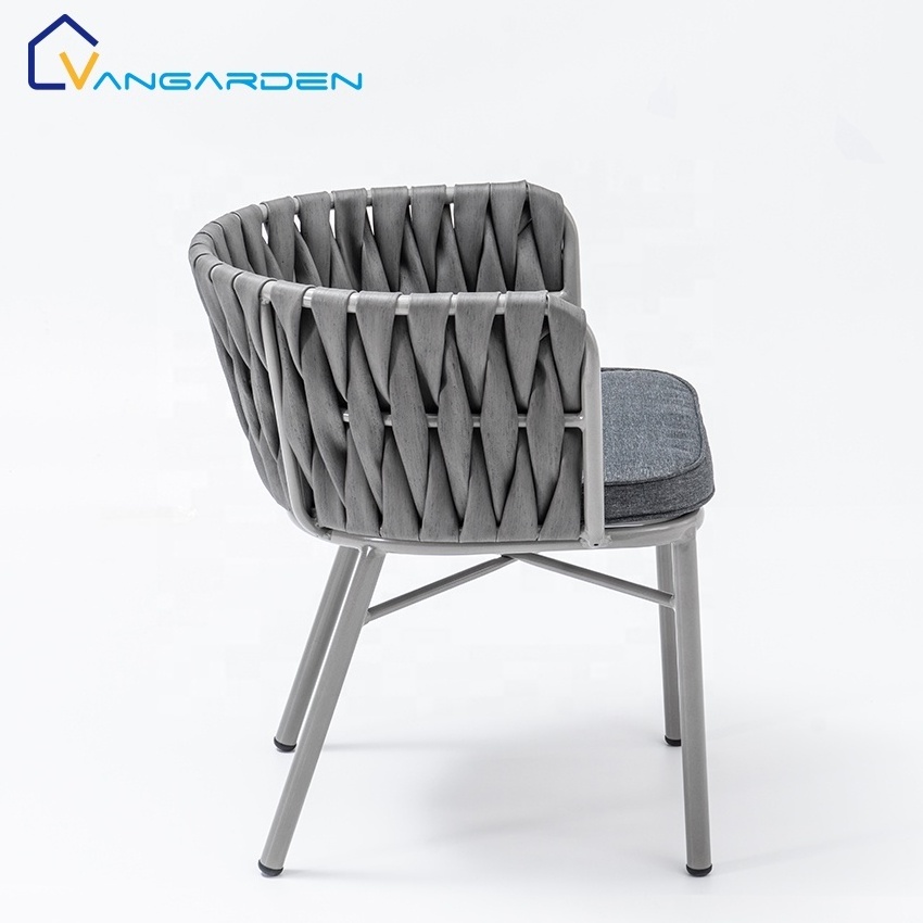 New Design Black Woven Bar Outdoor Garden Weaving Furniture Poly Wicker Rattan Dining Chair