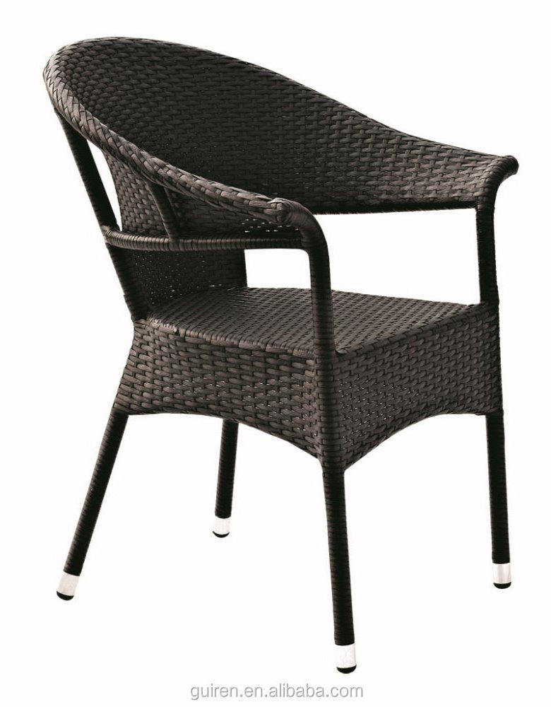 Black French Furniture Bar Rattan Basket Modern All Weather Wicker Back Dining Cane Chair For Sale