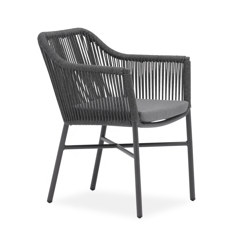 Terrace Outdoor Beach Furniture Lounge Modern Aluminum Black Garden Chairs For Bar