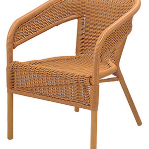 Favourable Price High Back Bamboo Look Weaving Beach Dining Garden Chair Set Metal Bistro Patio Rattan Chair