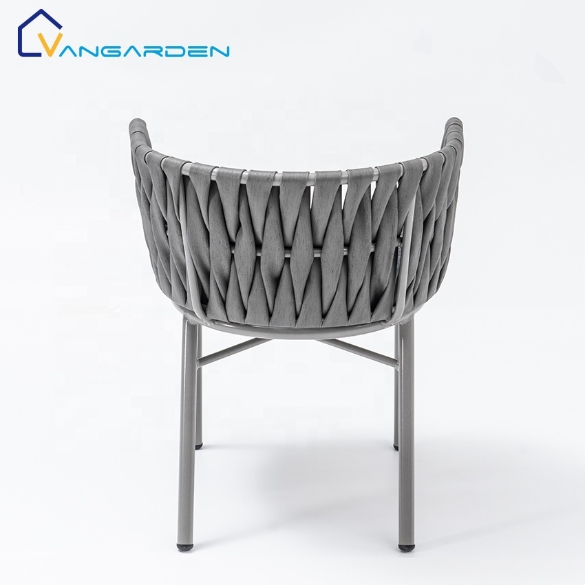 New Design Black Woven Bar Outdoor Garden Weaving Furniture Poly Wicker Rattan Dining Chair