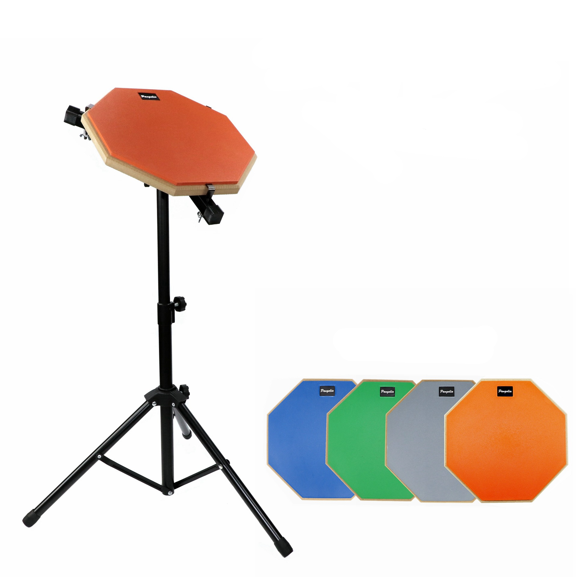 12 inch Drum Pad Kit Adjustable Metal Drum Stand Holder Bracket Mute Silent Drum Practice Pad