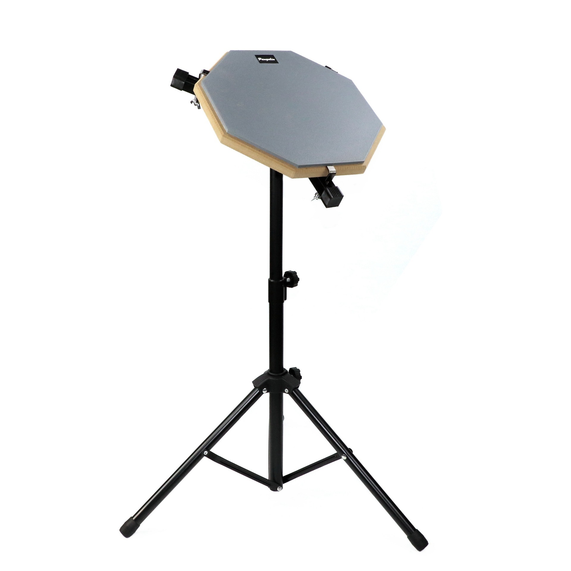 12 inch Drum Pad Kit Adjustable Metal Drum Stand Holder Bracket Mute Silent Drum Practice Pad