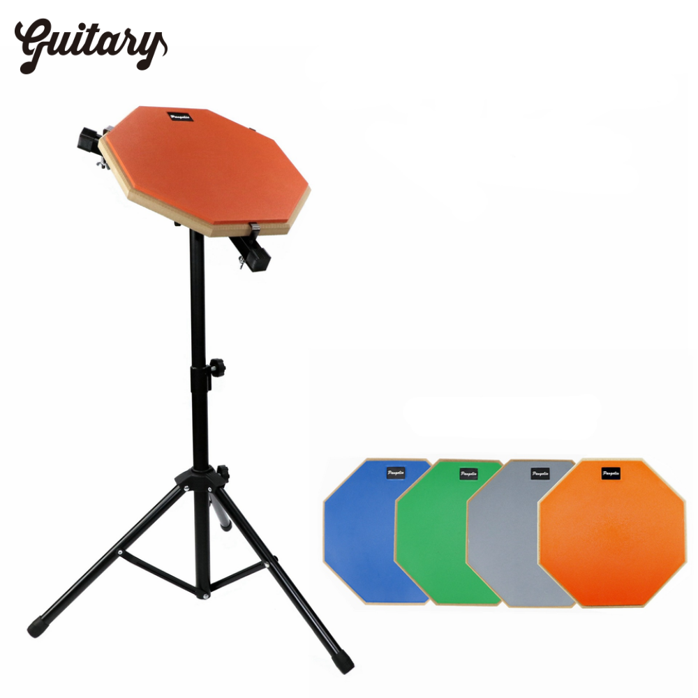 12 inch Drum Pad Kit Adjustable Metal Drum Stand Holder Bracket Mute Silent Drum Practice Pad