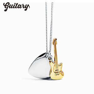 Popular Band Star Same Style Stainless Steel Guitar Necklace and Pick