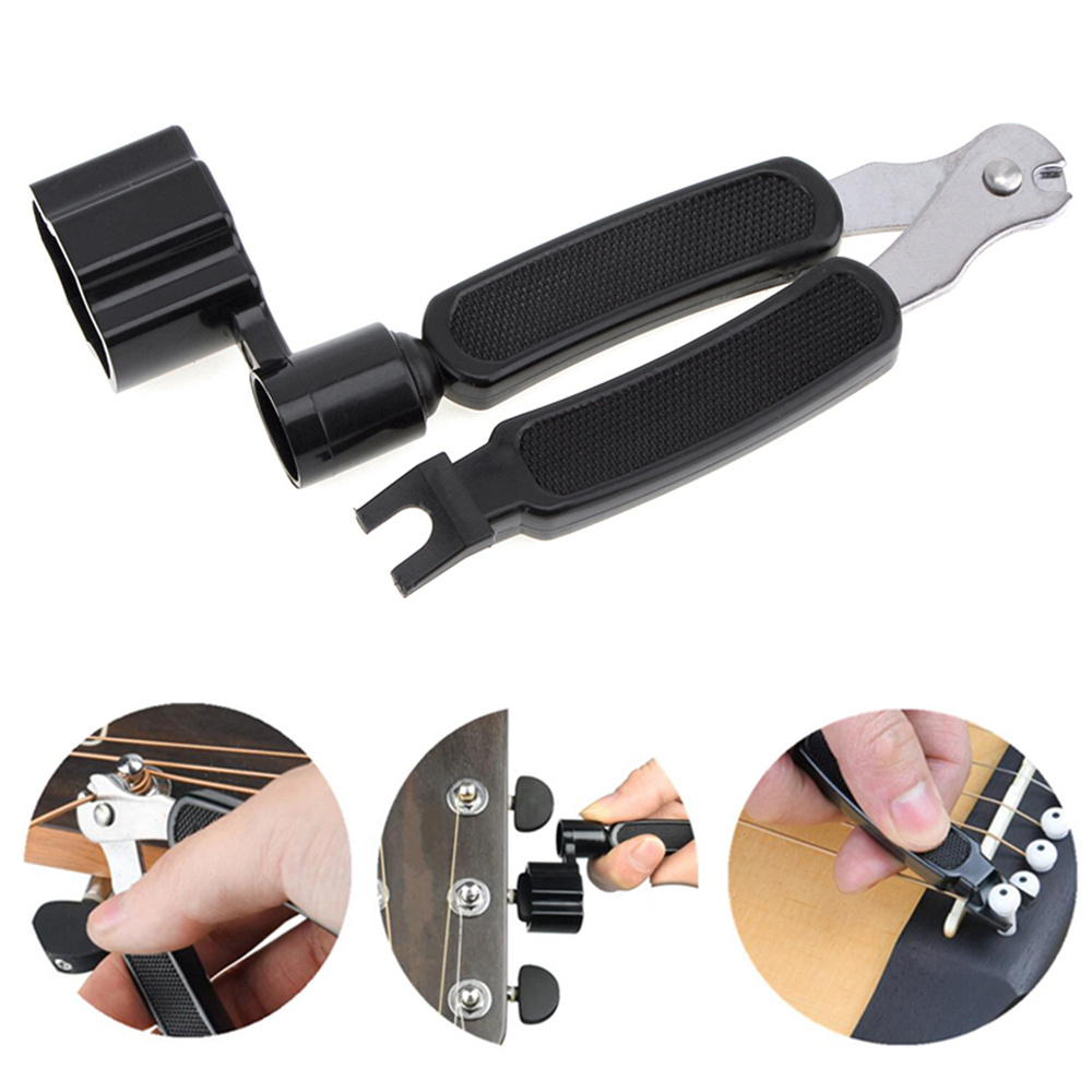 Multifunction 3 In 1 Guitar String Changer Winder String Cutter Bridge Pin Puller For Guitar Bass Ukulele Banjos