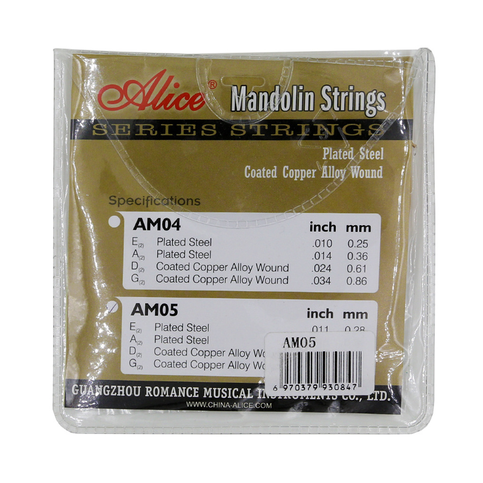 AM05 0.011-0.040 Coated Copper Alloy Wound Plated Steel 4 String Mandolin Strings