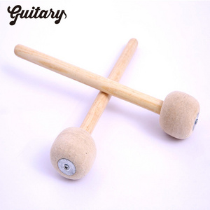 Percussion Instrument Wooden Handle Drum Sticks Mallet Felt Head Hammer Timpani Drum Stick for Bass Marching