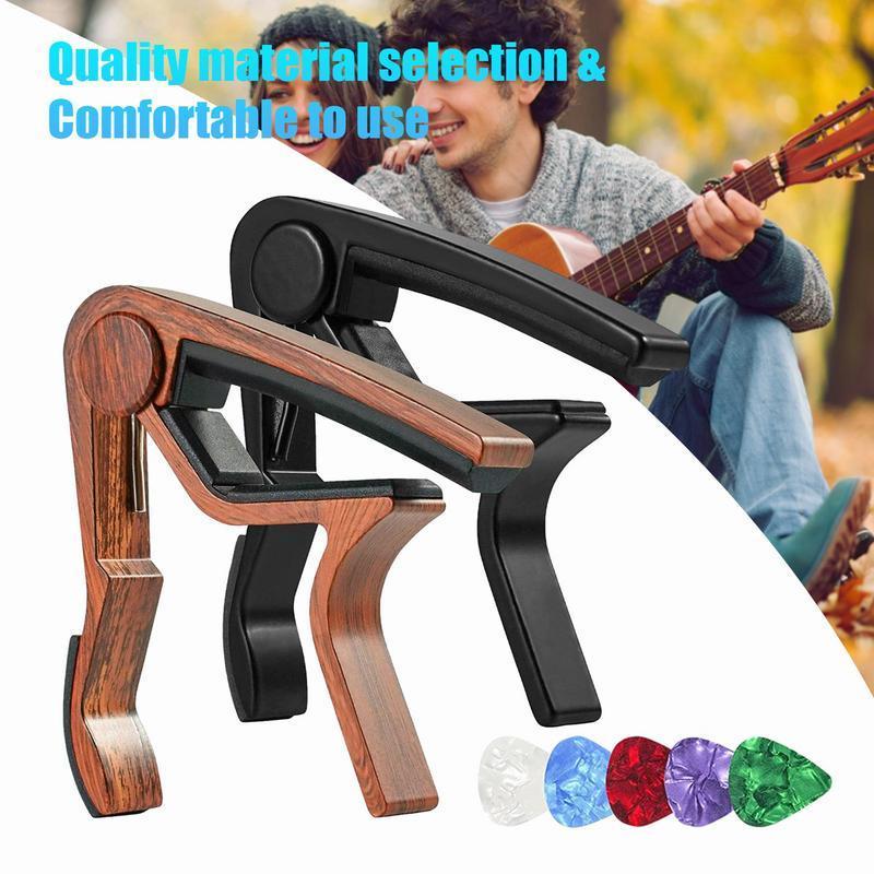 Aluminum Alloy Classical Electric Acoustic Guitar Capo For Bass Ukulele Guitar Capo with 5 Picks