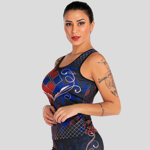 Full body printed running yoga vest Women's fitness vest