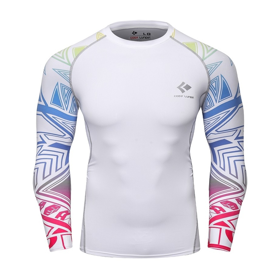 Dropshipping Suppliers MMA Rash Guard Raglan Sleeve T Shirt Customized Long Sleeve Tights Sweatshirt for Men Sportswear