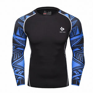 Dropshipping Suppliers MMA Rash Guard Raglan Sleeve T Shirt Customized Long Sleeve Tights Sweatshirt for Men Sportswear