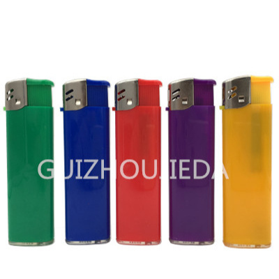 Wholesale Good quality transparent plastic lighter 5 color pocket  electric disposable cigarette lighter electric lighter