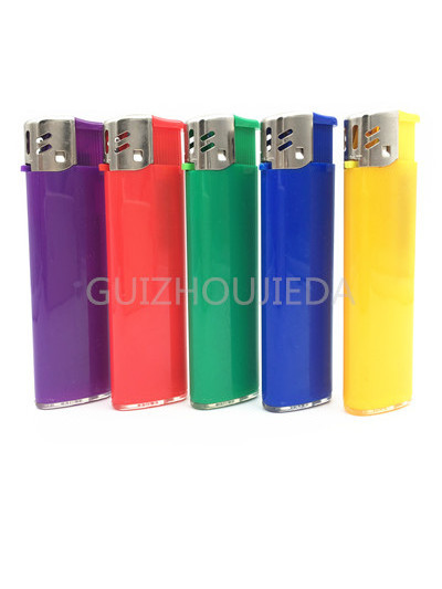 Wholesale Good quality transparent plastic lighter 5 color pocket  electric disposable cigarette lighter electric lighter