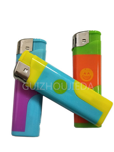 Cheap Factory Price High-demand Refillable Electronic Cigarette lighter encendedor lighter with LED light Plastic Gas lighter