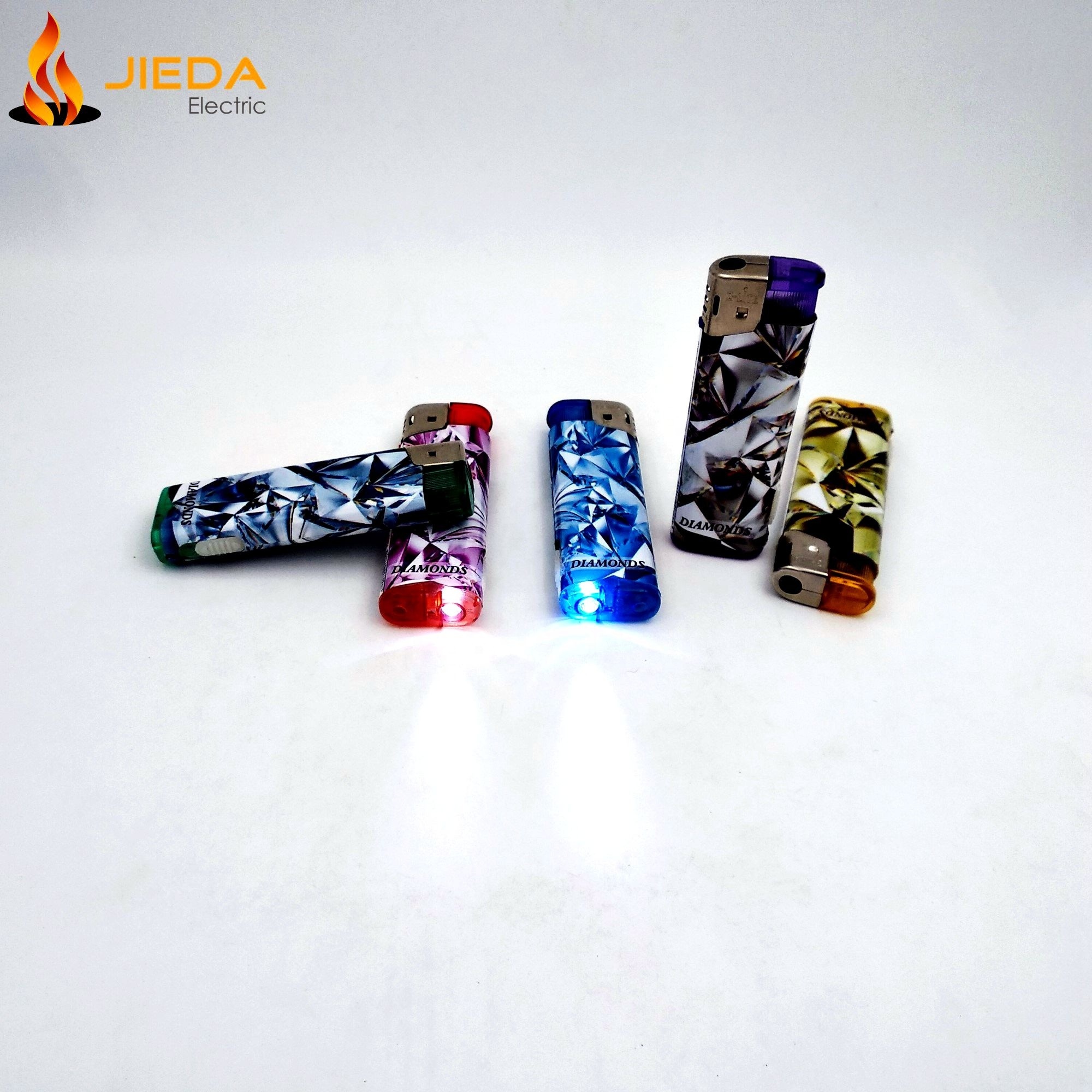 Wholesale Price transparent Butane Gas Disposable Flint Lighter Cigarettes Lighter LED/wrapper