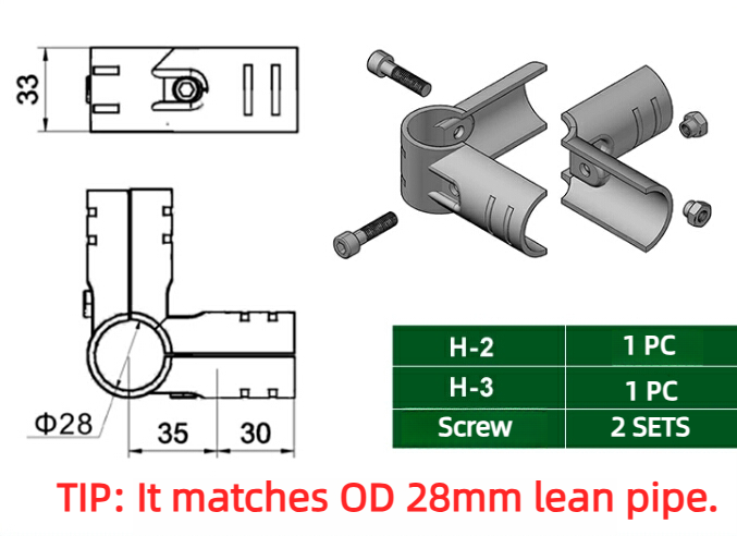 stainless steel seamless lean pipe joint for shelving system