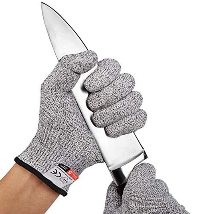 Gujia HPPE Safety Kitchen Meat Glass Working Grey Food Protection Safety Cut Resistant  Gloves