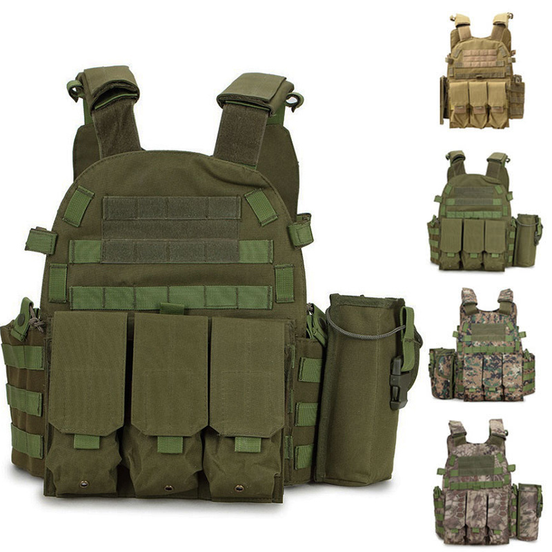 Gujia Chaleco Tactico Gilet Tactique 5xl Molle System Security Defense Green 6094 Tactical Vest with Pouch for Radio