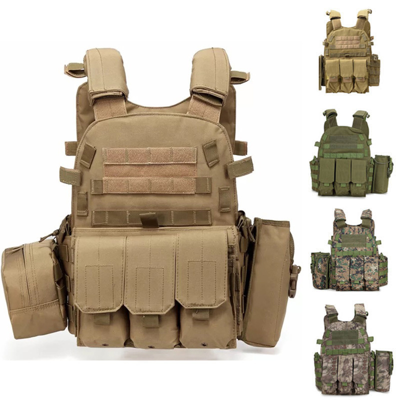 Gujia Chaleco Tactico Gilet Tactique 5xl Molle System Security Defense Green 6094 Tactical Vest with Pouch for Radio