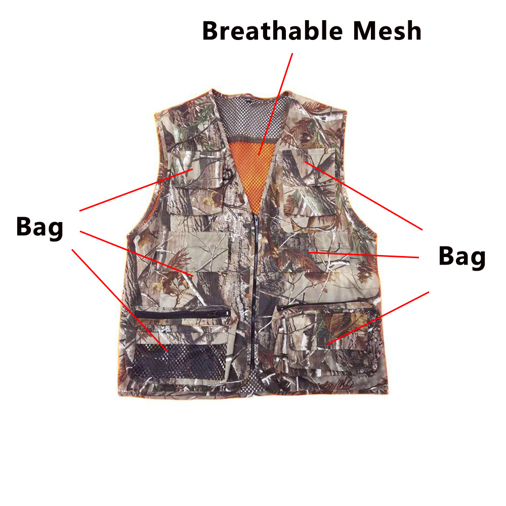 Gujia Multi Pockets Polyester Fishing Outdoor Photographer Utility Journalist Waistcoat Jackets Hunting Vest