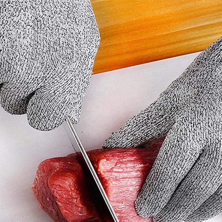 Gujia HPPE Safety Kitchen Meat Glass Working Grey Food Protection Safety Cut Resistant  Gloves